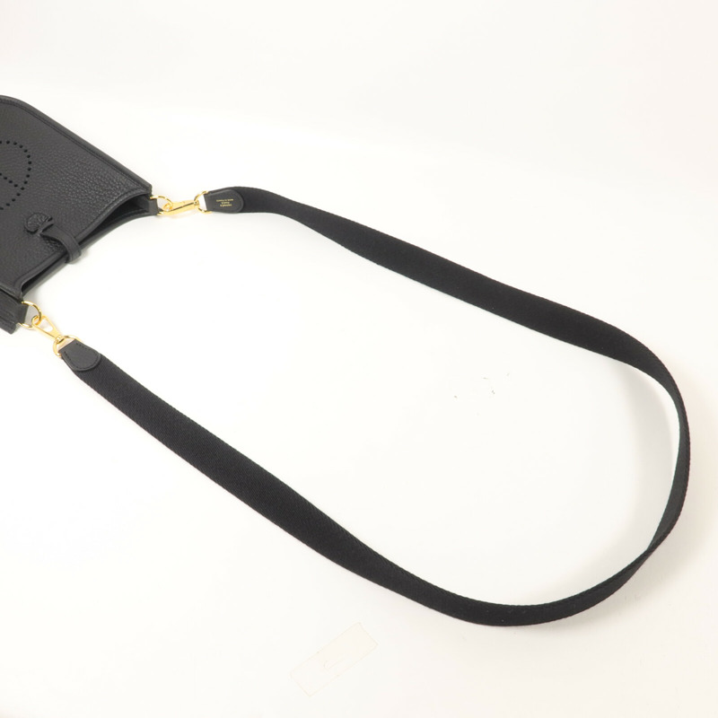 HERMES Clemence皮革Evelyne TPM肩背袋Noir-7