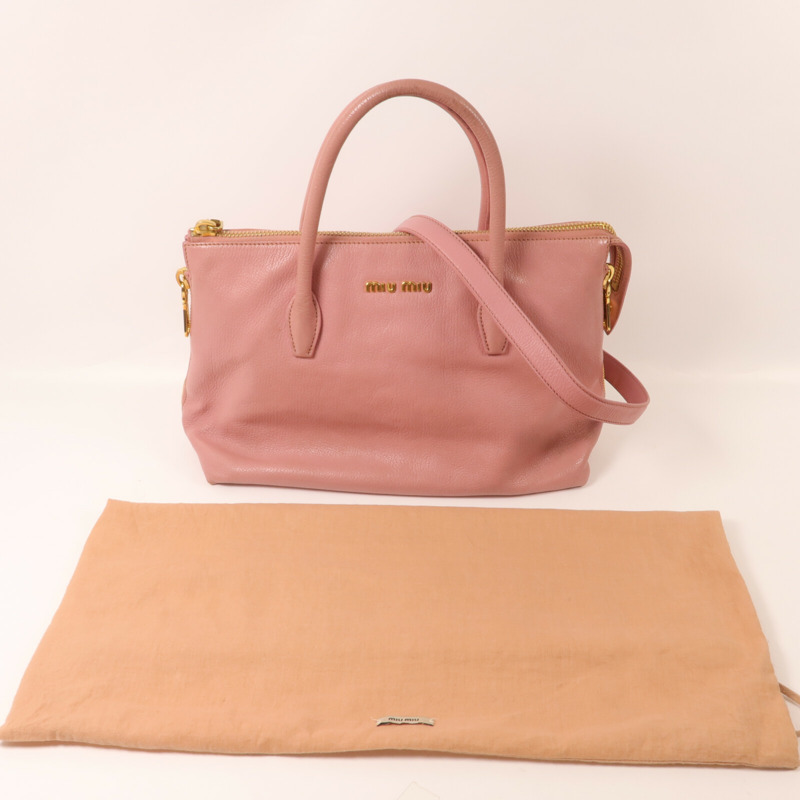 Miu Miu 牛皮皮革Madras手挽肩背兩用袋-9