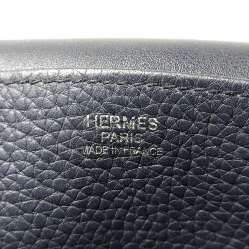 HERMES Clemence皮革Halzan 31手挽肩背兩用袋Noir-5