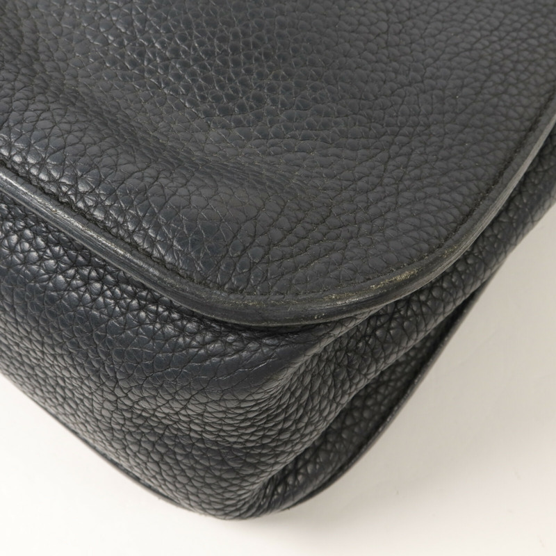 HERMES Clemence皮革Halzan 31手挽肩背兩用袋Noir-10