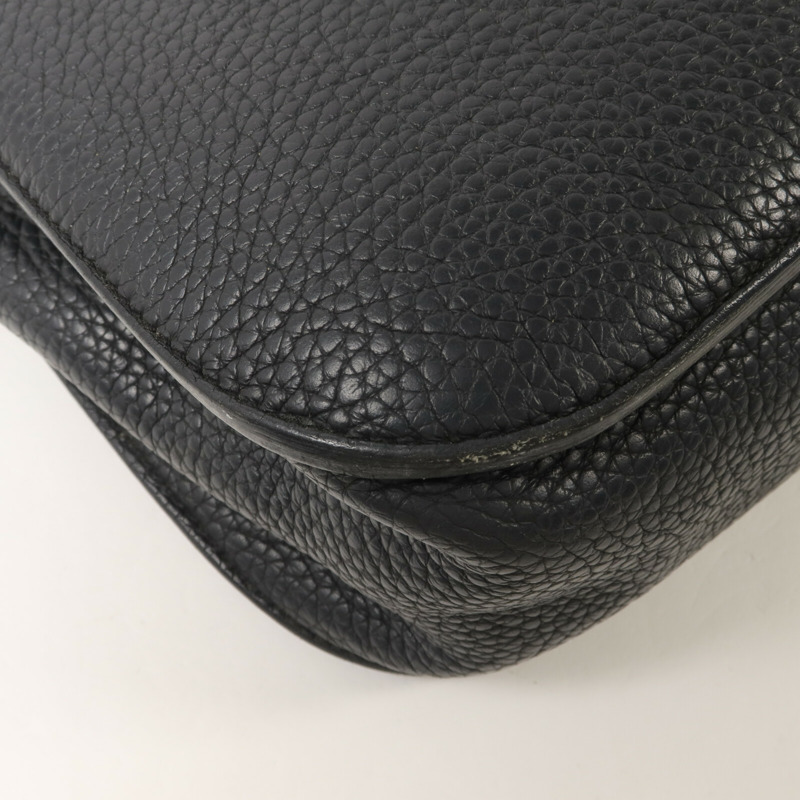 HERMES Clemence皮革Halzan 31手挽肩背兩用袋Noir-11