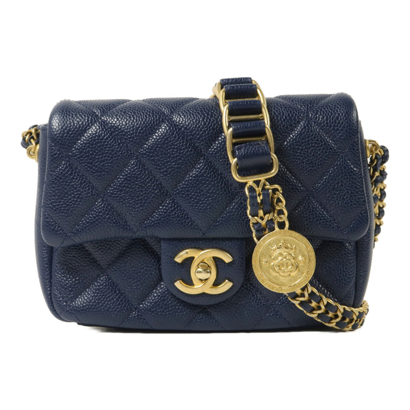 CHANEL 牛皮皮革Chain Shoulder鏈帶肩背袋-0