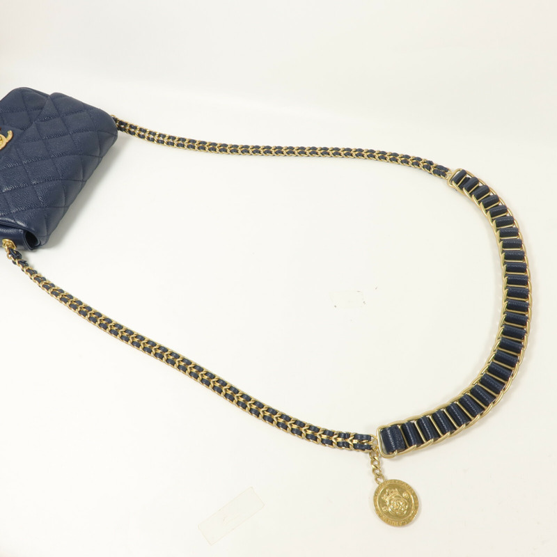 CHANEL 牛皮皮革Chain Shoulder鏈帶肩背袋-7