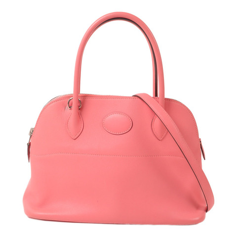 HERMES Swift皮革Bolide 27手挽肩背兩用袋Rose Azalee