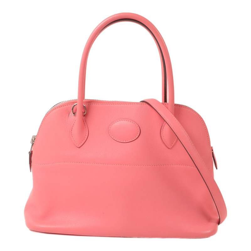 HERMES Swift皮革Bolide 27手挽肩背兩用袋Rose Azalee-0