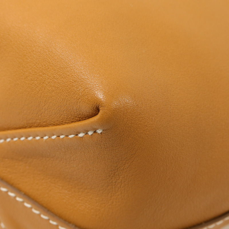 HERMES Swift皮革Double Sens 28肩背袋/手挽袋Gold/Lime-10