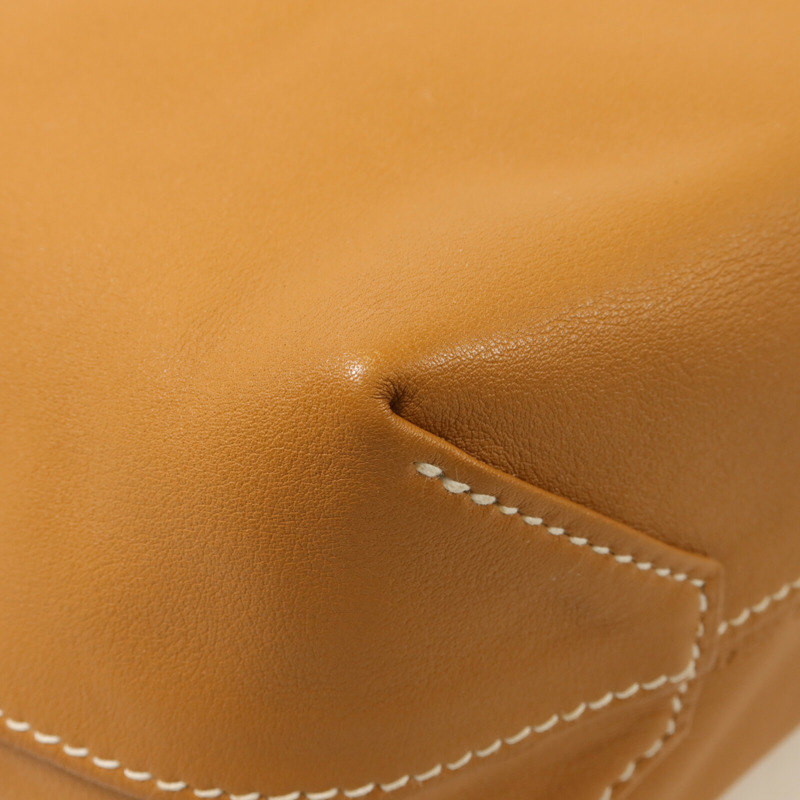 HERMES Swift皮革Double Sens 28肩背袋/手挽袋Gold/Lime-11