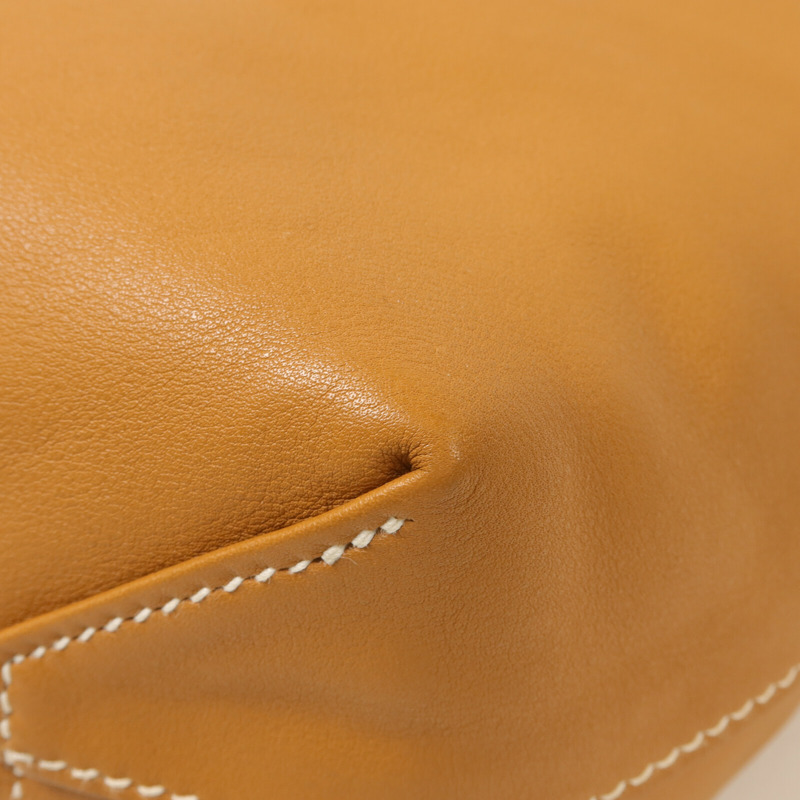 HERMES Swift皮革Double Sens 28肩背袋/手挽袋Gold/Lime-12