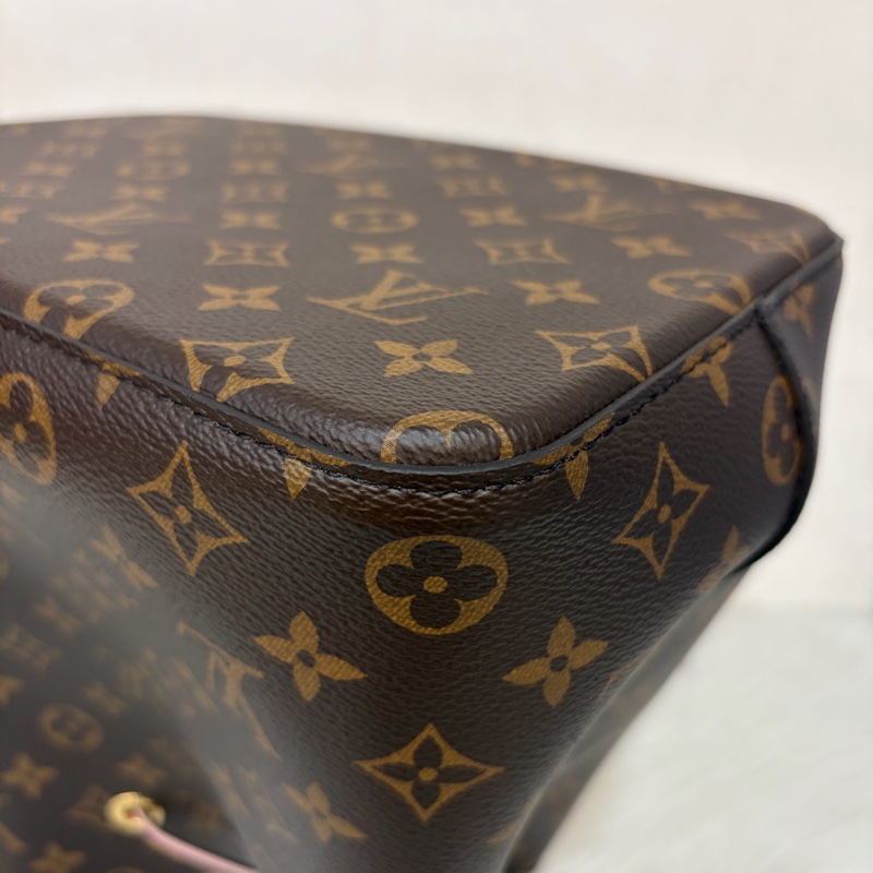 LV M44022 Neo noe 原花 老花 字紋 粉 紅 肩背包 水桶包 香檳包 束口包-10