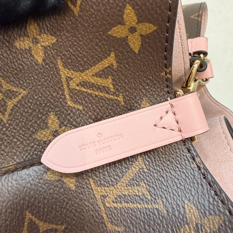LV M44022 Neo noe 原花 老花 字紋 粉 紅 肩背包 水桶包 香檳包 束口包-13