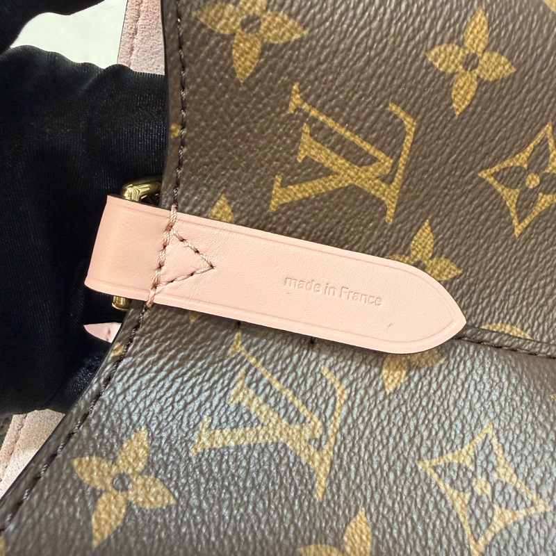LV M44022 Neo noe 原花 老花 字紋 粉 紅 肩背包 水桶包 香檳包 束口包-14