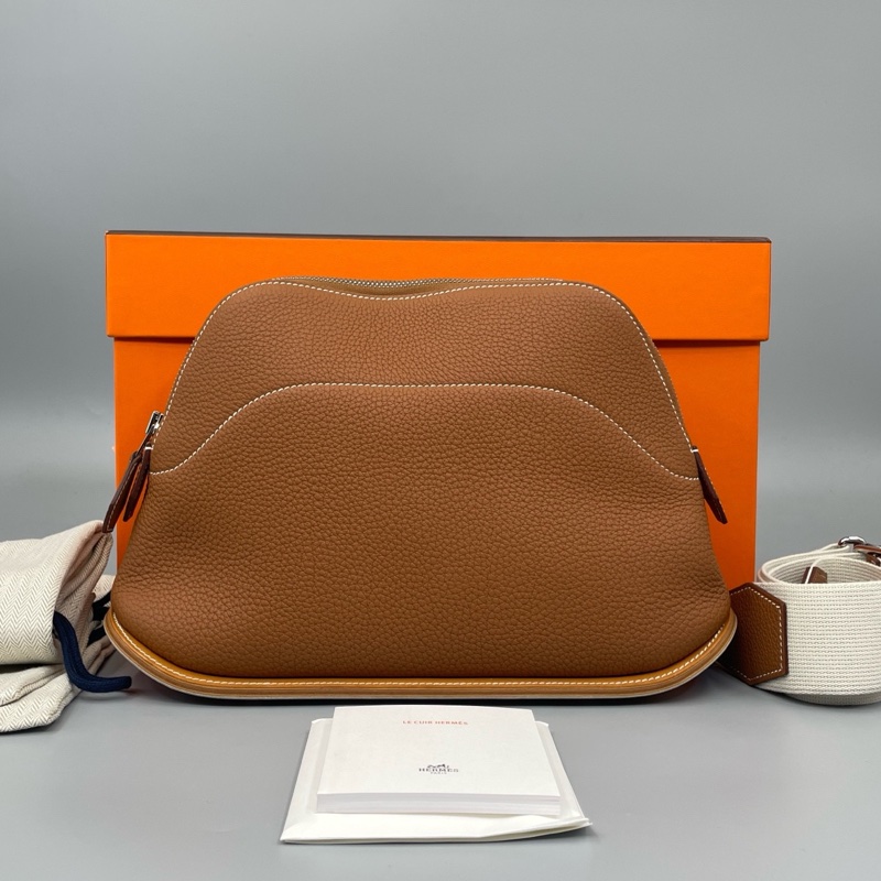 Hermes 愛馬仕 金棕Bolide 31限定款保齡球滑板包 U刻-0