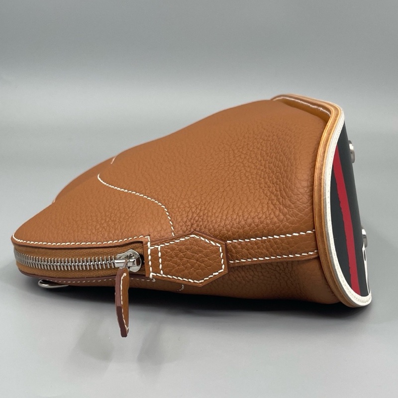 Hermes 愛馬仕 金棕Bolide 31限定款保齡球滑板包 U刻-3