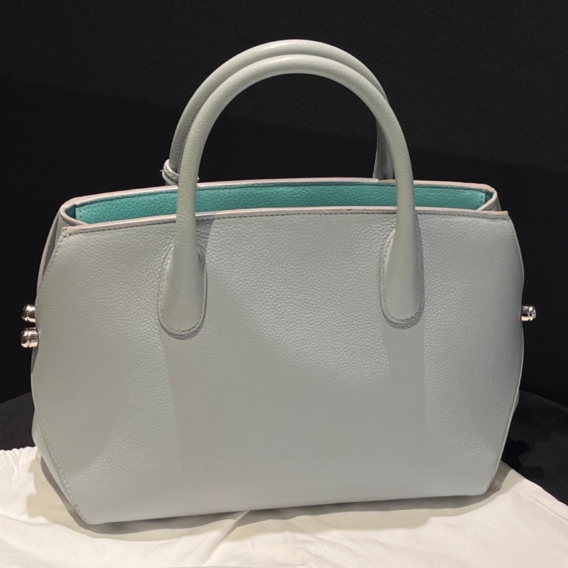 Dior迪奧 限定款Open Bar白雪公主手提包 淺藍色牛皮-1