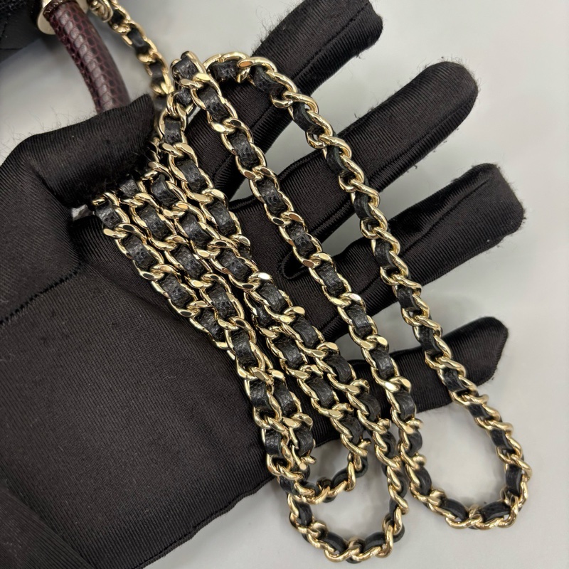 Chanel 香奈兒 黑金Coco Handle Nano鏈條斜挎包-6