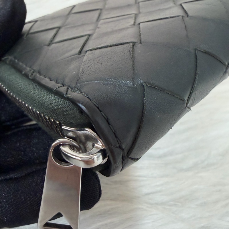 BOTTEGA VENETA BV 749726 橄欖綠色 小羊皮 編織 名片夾 零錢包 短夾 皮夾 零錢袋 信用卡包-6
