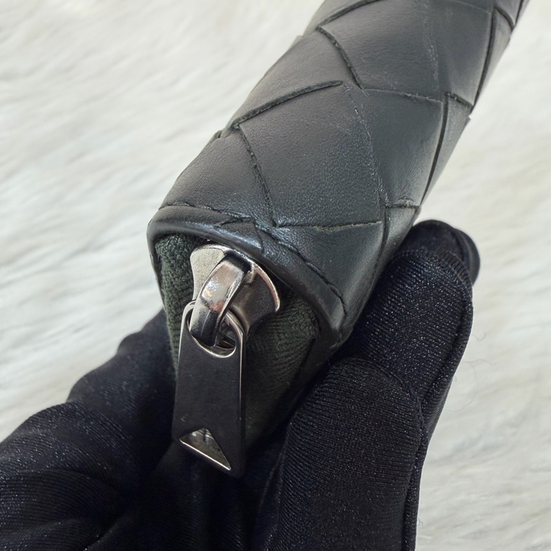 BOTTEGA VENETA BV 749726 橄欖綠色 小羊皮 編織 名片夾 零錢包 短夾 皮夾 零錢袋 信用卡包-7