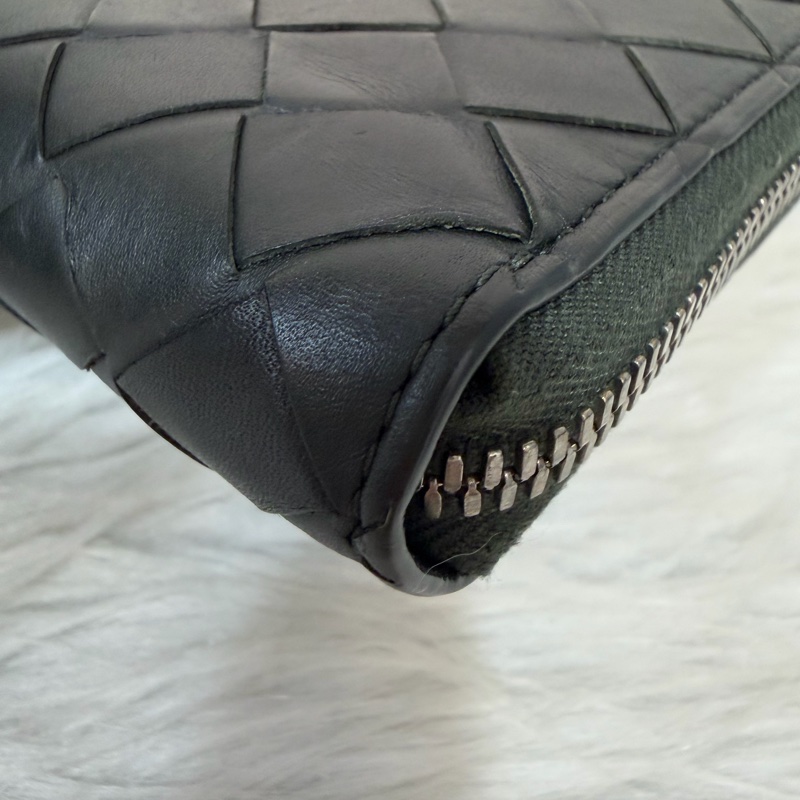 BOTTEGA VENETA BV 749726 橄欖綠色 小羊皮 編織 名片夾 零錢包 短夾 皮夾 零錢袋 信用卡包-9