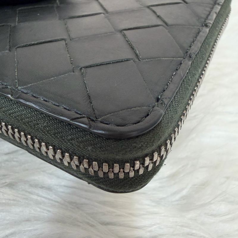 BOTTEGA VENETA BV 749726 橄欖綠色 小羊皮 編織 名片夾 零錢包 短夾 皮夾 零錢袋 信用卡包-12
