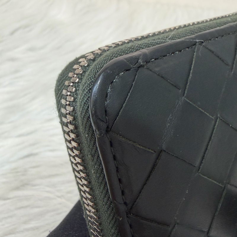 BOTTEGA VENETA BV 749726 橄欖綠色 小羊皮 編織 名片夾 零錢包 短夾 皮夾 零錢袋 信用卡包-14