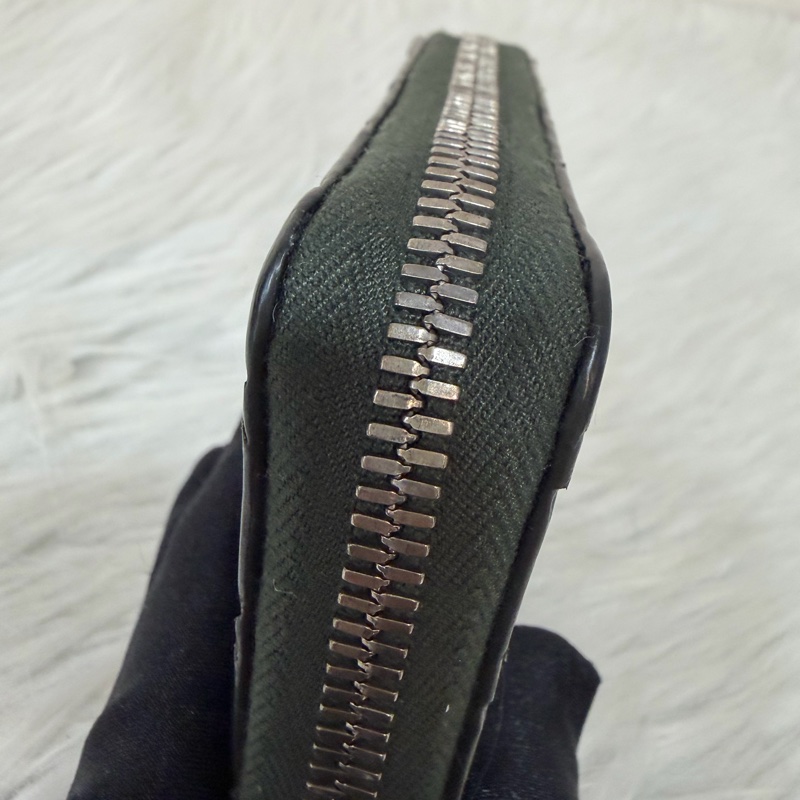 BOTTEGA VENETA BV 749726 橄欖綠色 小羊皮 編織 名片夾 零錢包 短夾 皮夾 零錢袋 信用卡包-16