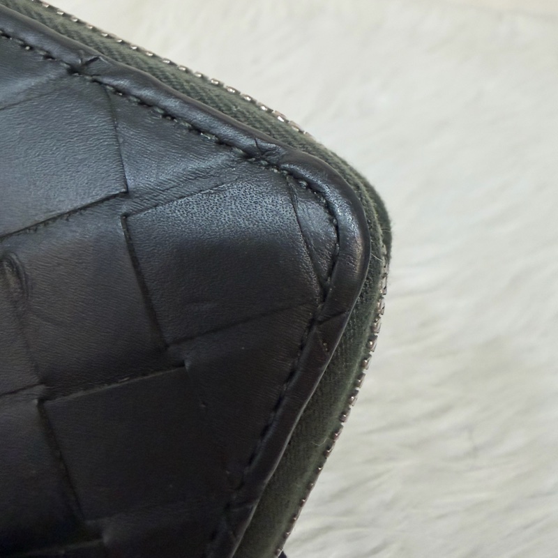 BOTTEGA VENETA BV 749726 橄欖綠色 小羊皮 編織 名片夾 零錢包 短夾 皮夾 零錢袋 信用卡包-17