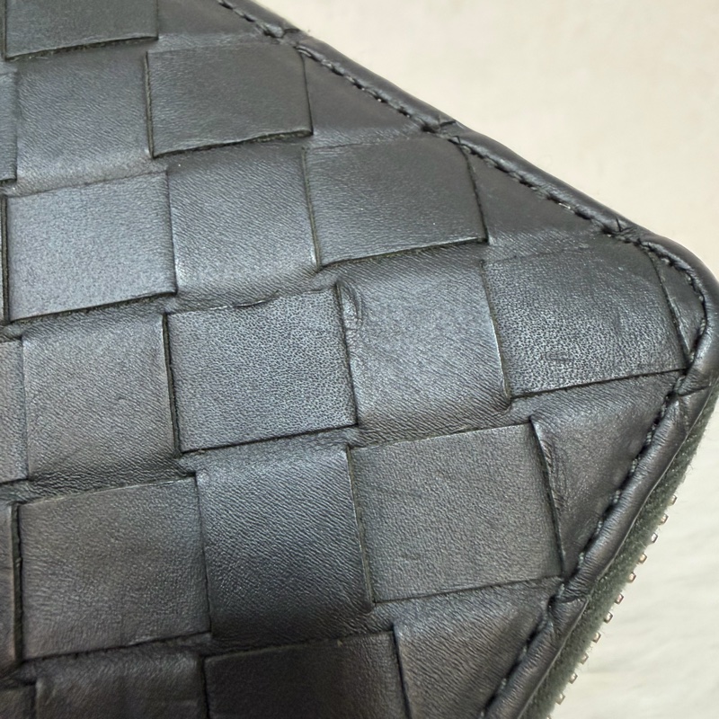 BOTTEGA VENETA BV 749726 橄欖綠色 小羊皮 編織 名片夾 零錢包 短夾 皮夾 零錢袋 信用卡包-19