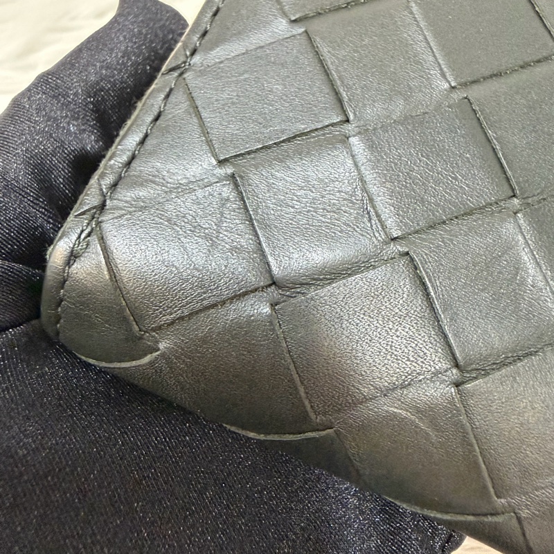 BOTTEGA VENETA BV 749726 橄欖綠色 小羊皮 編織 名片夾 零錢包 短夾 皮夾 零錢袋 信用卡包-20