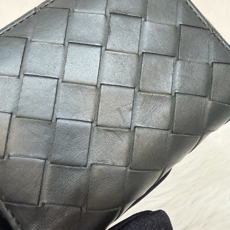 BOTTEGA VENETA BV 749726 橄欖綠色 小羊皮 編織 名片夾 零錢包 短夾 皮夾 零錢袋 信用卡包-21