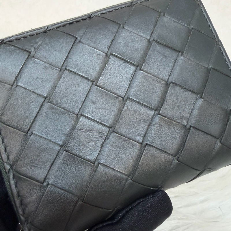 BOTTEGA VENETA BV 749726 橄欖綠色 小羊皮 編織 名片夾 零錢包 短夾 皮夾 零錢袋 信用卡包-23