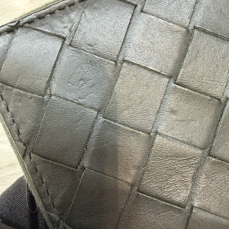 BOTTEGA VENETA BV 749726 橄欖綠色 小羊皮 編織 名片夾 零錢包 短夾 皮夾 零錢袋 信用卡包-24