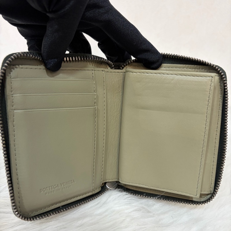 BOTTEGA VENETA BV 749726 橄欖綠色 小羊皮 編織 名片夾 零錢包 短夾 皮夾 零錢袋 信用卡包-36