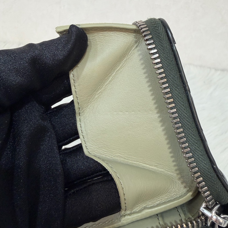 BOTTEGA VENETA BV 749726 橄欖綠色 小羊皮 編織 名片夾 零錢包 短夾 皮夾 零錢袋 信用卡包-46