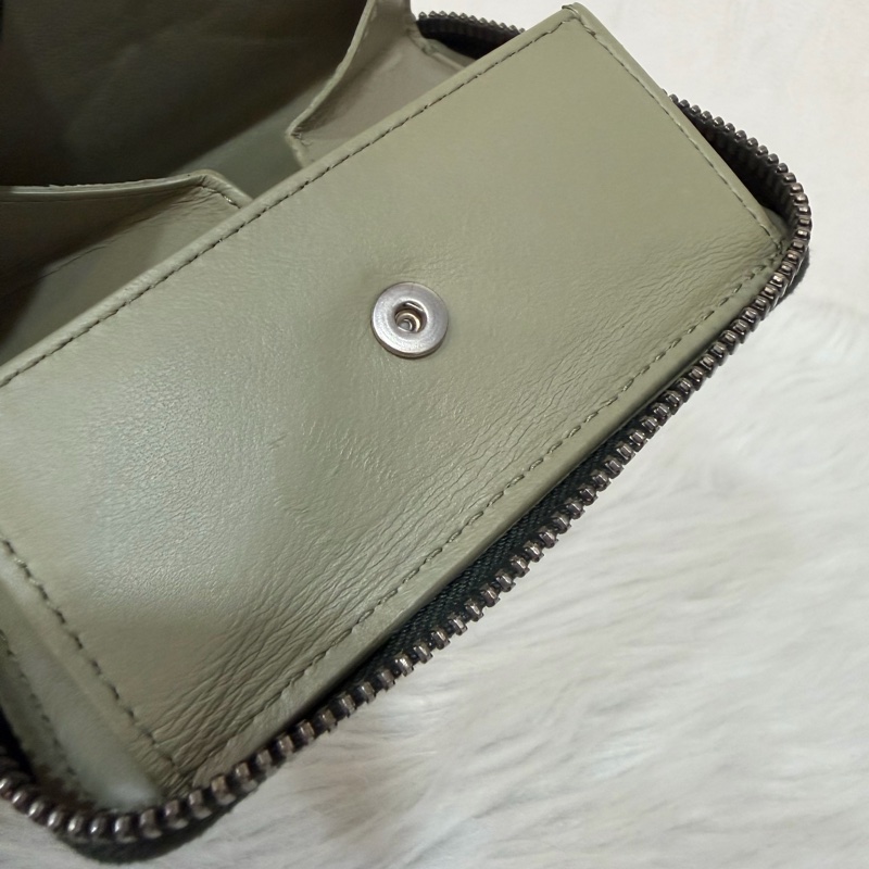 BOTTEGA VENETA BV 749726 橄欖綠色 小羊皮 編織 名片夾 零錢包 短夾 皮夾 零錢袋 信用卡包-57