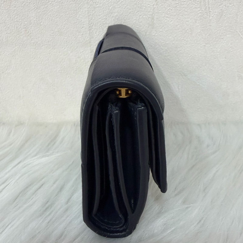 BOTTEGA VENETA BV 651372 黑色 小羊皮 編織 三折 拉鍊 零錢袋 短夾 皮夾-1