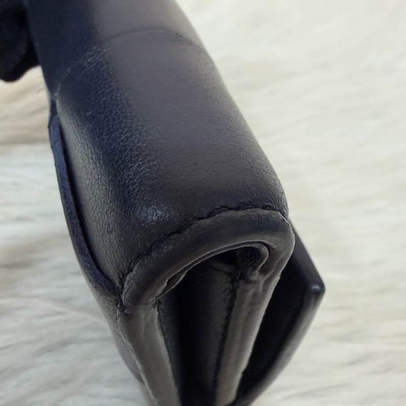 BOTTEGA VENETA BV 651372 黑色 小羊皮 編織 三折 拉鍊 零錢袋 短夾 皮夾-9