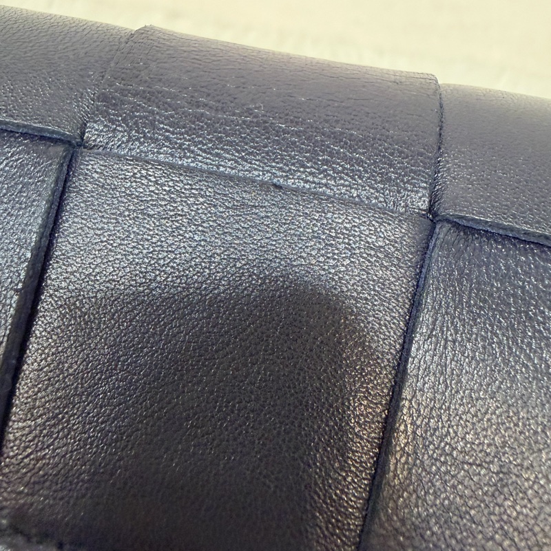 BOTTEGA VENETA BV 651372 黑色 小羊皮 編織 三折 拉鍊 零錢袋 短夾 皮夾-23