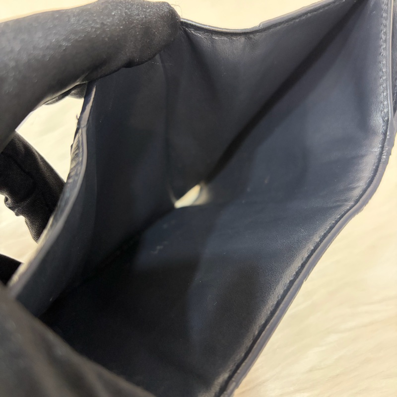 BOTTEGA VENETA BV 651372 黑色 小羊皮 編織 三折 拉鍊 零錢袋 短夾 皮夾-33