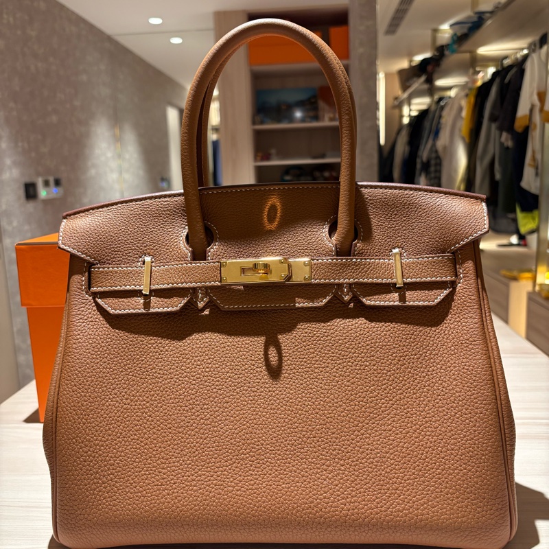 【98新近全新】Hermès Birkin 30 B刻 金棕金釦 GHW (37 Gold)-4