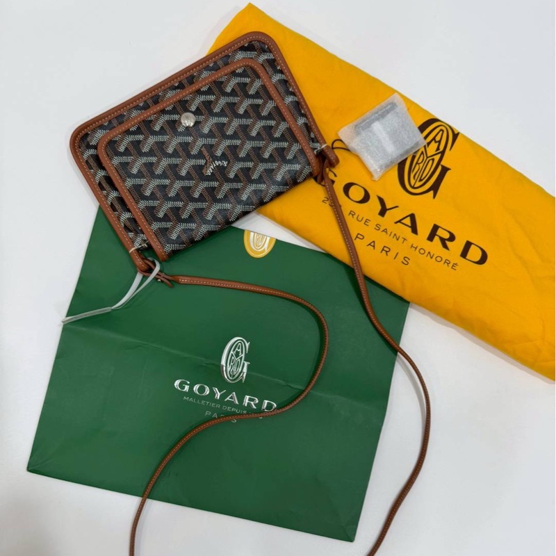 GOYARD Plumet Pocket 經典棕色 Wallet 信封包 斜背包 肩背包 側背包 手提包-0