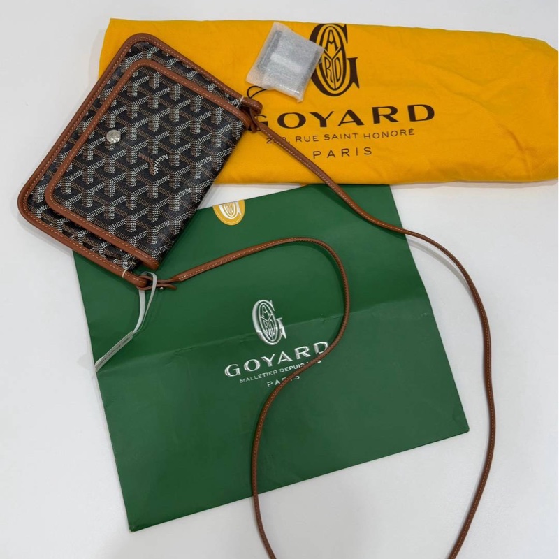 GOYARD Plumet Pocket 經典棕色 Wallet 信封包 斜背包 肩背包 側背包 手提包-6