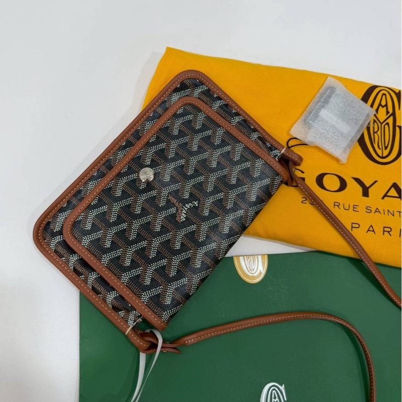 GOYARD Plumet Pocket 經典棕色 Wallet 信封包 斜背包 肩背包 側背包 手提包-7