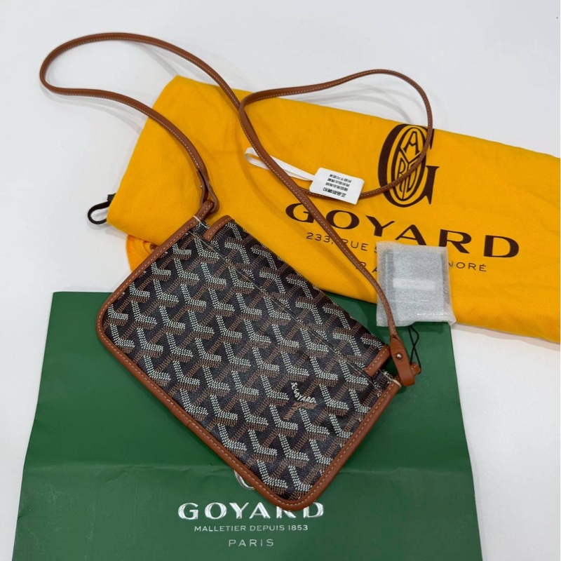 GOYARD Plumet Pocket 經典棕色 Wallet 信封包 斜背包 肩背包 側背包 手提包-8
