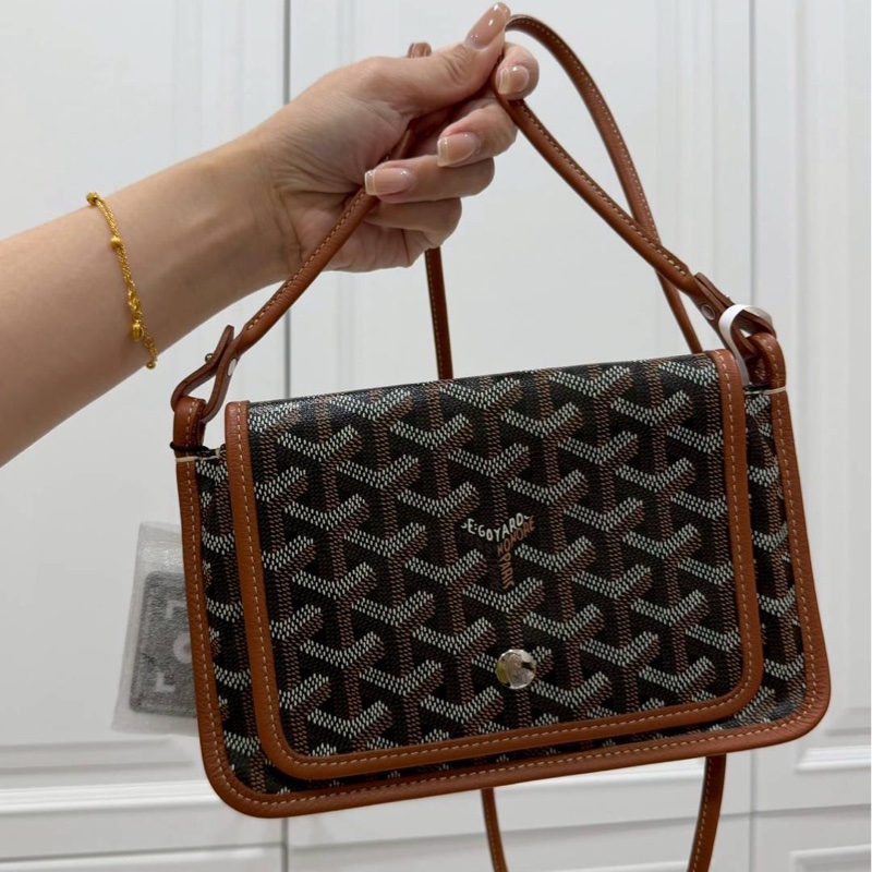 GOYARD Plumet Pocket 經典棕色 Wallet 信封包 斜背包 肩背包 側背包 手提包-9