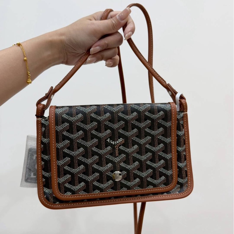 GOYARD Plumet Pocket 經典棕色 Wallet 信封包 斜背包 肩背包 側背包 手提包-10
