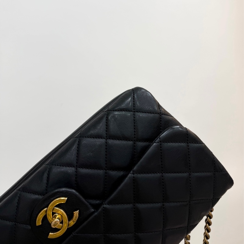 Chanel 香奈兒 秀款 黑金 CF 錢幣 金幣 鍊條包 斜背包 側背包 肩背包 手提包-15