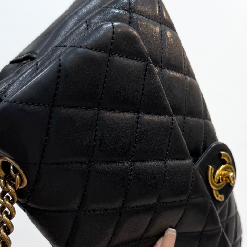Chanel 香奈兒 秀款 黑金 CF 錢幣 金幣 鍊條包 斜背包 側背包 肩背包 手提包-34