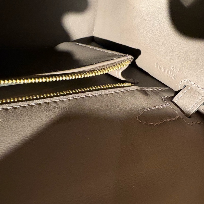 【98新珍稀天菜】Hermès Kelly 25 外縫 經典米白帆布拼接深棕皮-12