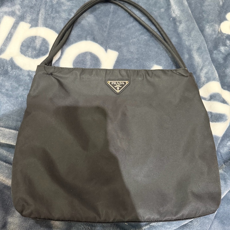 Prada Vintage 黑色中古包 降落傘托特包-5