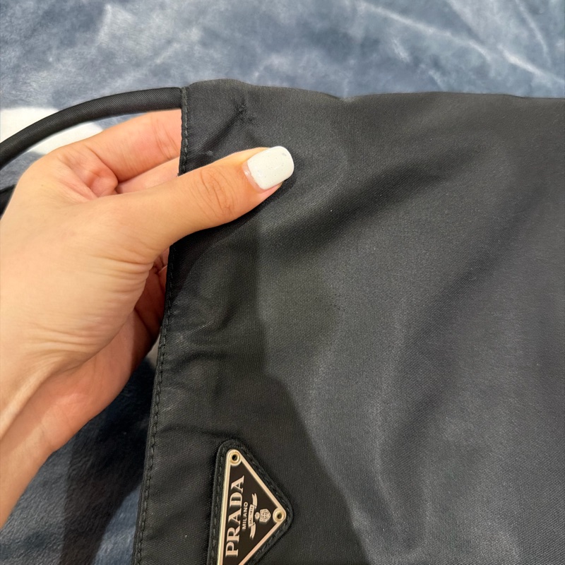 Prada Vintage 黑色中古包 降落傘托特包-18